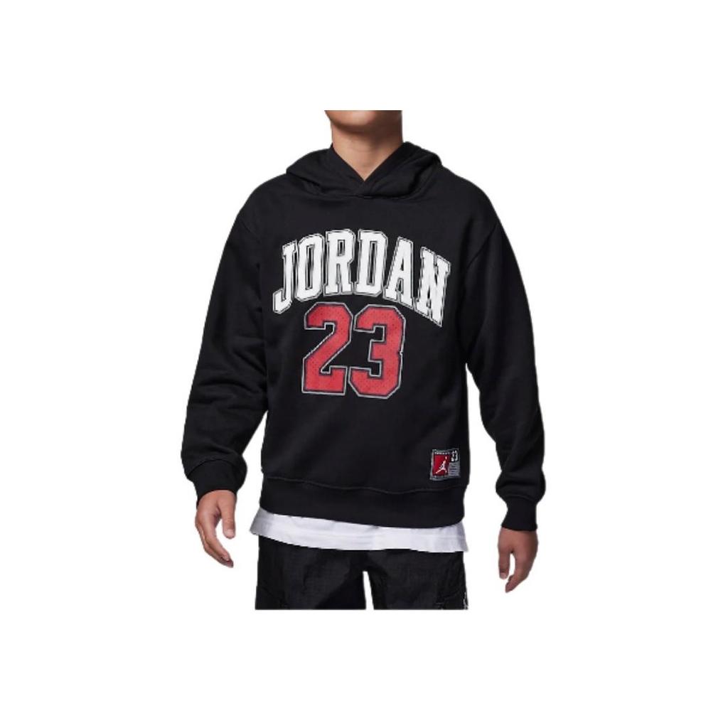 Jordan Numeric Hooded Casual Fleece Sweatshirt Kids Tops Black FV3203-010
