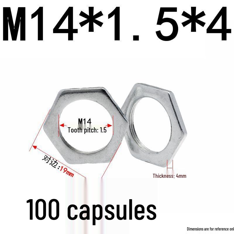 GB808 Weißverzinkte Sechskant-Dünnmutter mit Feingewinde (Lampentyp) M6 bis M30