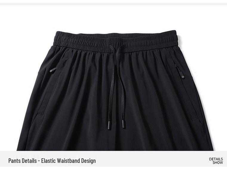 Completo estivo da uomo in seta ghiaccio a tre pezzi: T-shirt Girocollo, Pantaloncini e Pantaloni Lunghi Tuta Sportiva Casual