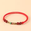 Glückskarpfen Reines Rotes Seil Armband für Damen Herren Chinesischer Stil Zinnober Handgemacht Verstellbar Geflochtenes Armband Amulett Schmuck Geschenke
