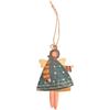 Christmas Iron Angel Girl Pendant Hanging Ornament for Tree Metal Holiday Decoration Suitable for Tree and Wreath Display