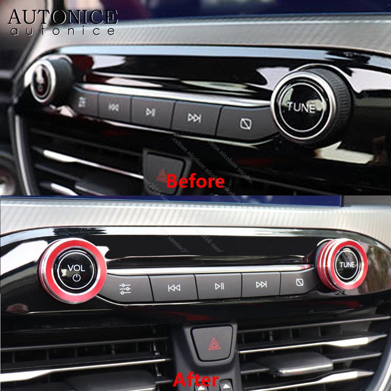 

Fit For Ford Focus RED 2pcs Aluminum Alloy Volume Button Controller Cover