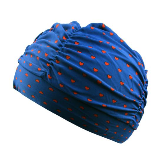 Cloth Swimming Pool Cap for Women, Breathable Colorful Ruffle Swim Cap, Elastic Ear Protection Short Long Hair Bathing Hat