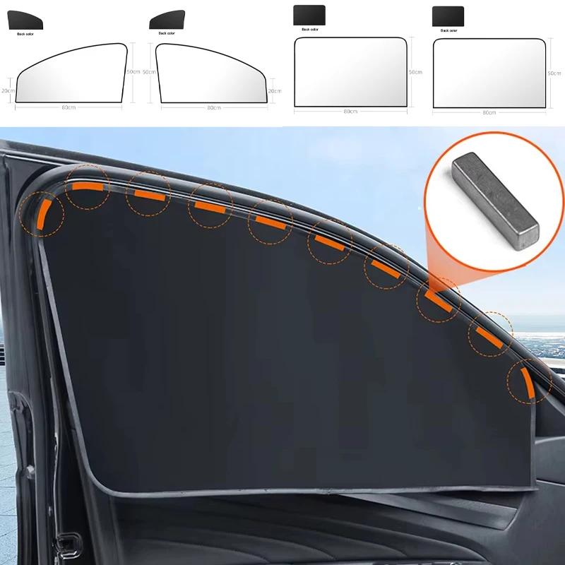 Magnetisk bilvindu solskjerming Sommer UV-beskyttelse Bilside Front Bakvindu Mesh Gardinbeskyttelsesdeksel Biltilbehør