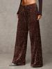 Women's Sparkle Wide Leg Pants with Drawstring Waist In Multiple Colors
