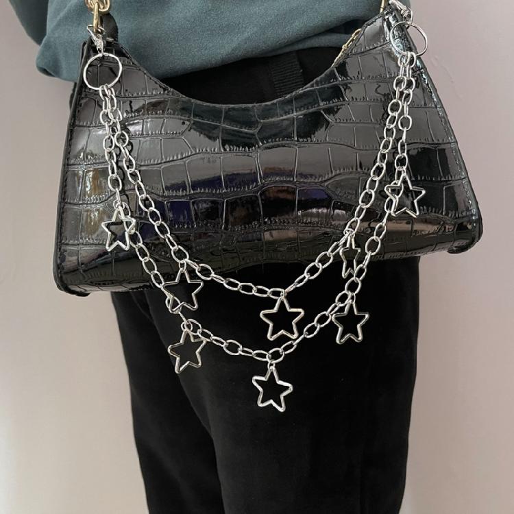Hiphop Waist Chain with 2layer Star Tassels Waist Charm Street Pants Chain Trousers Chain Hiphop Dancing Accessories