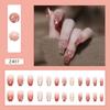 24 Pcs Wear Nail, Summer Manicure, Gentle Temperament, Flame Broken Diamond, Fake Nail Drill Manicure, Short Ballet Nails