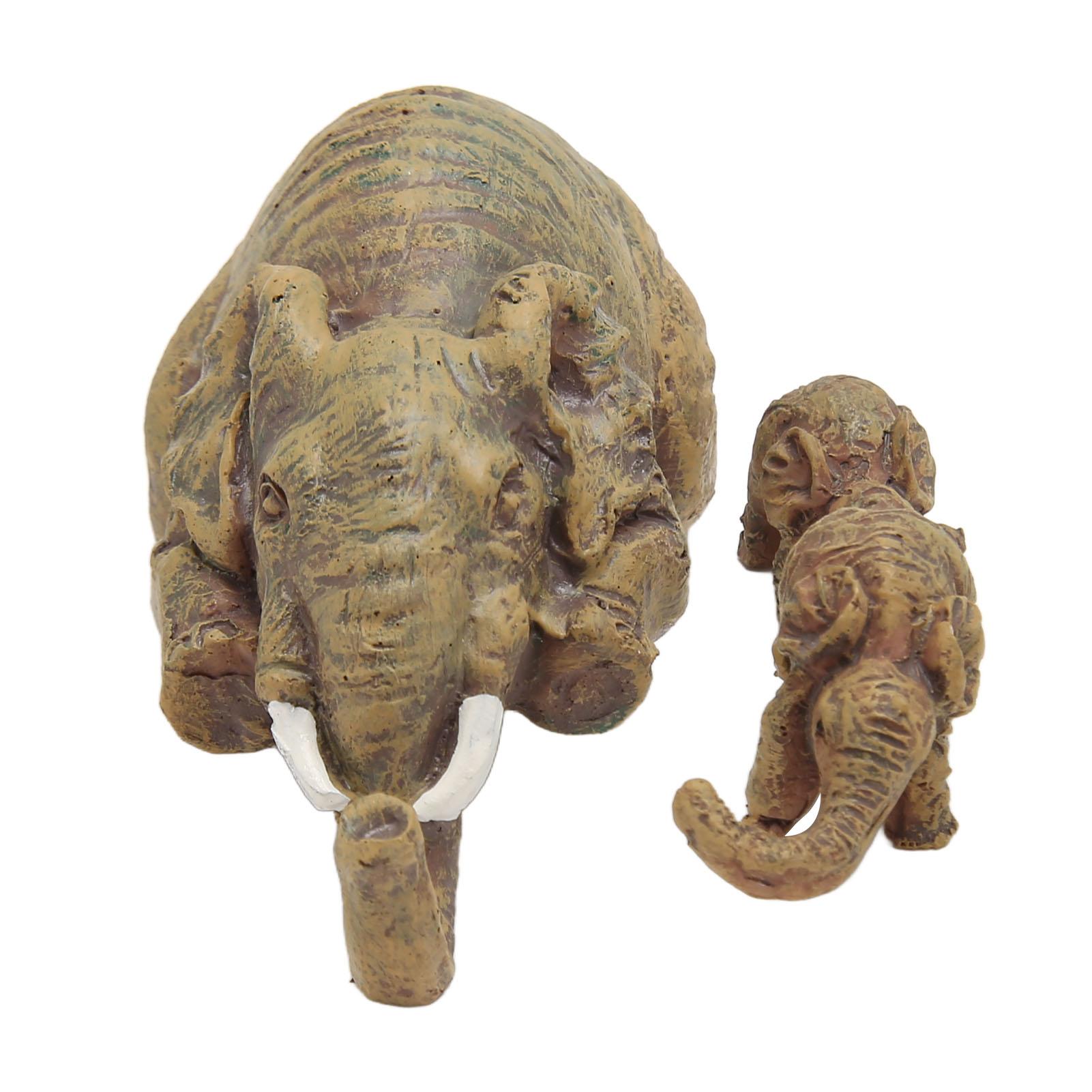 

Resin Elephant Statue Innovative Fun Hand Painted Elephant Mother Hanging Baby Statue for Living Room Bedroom Office