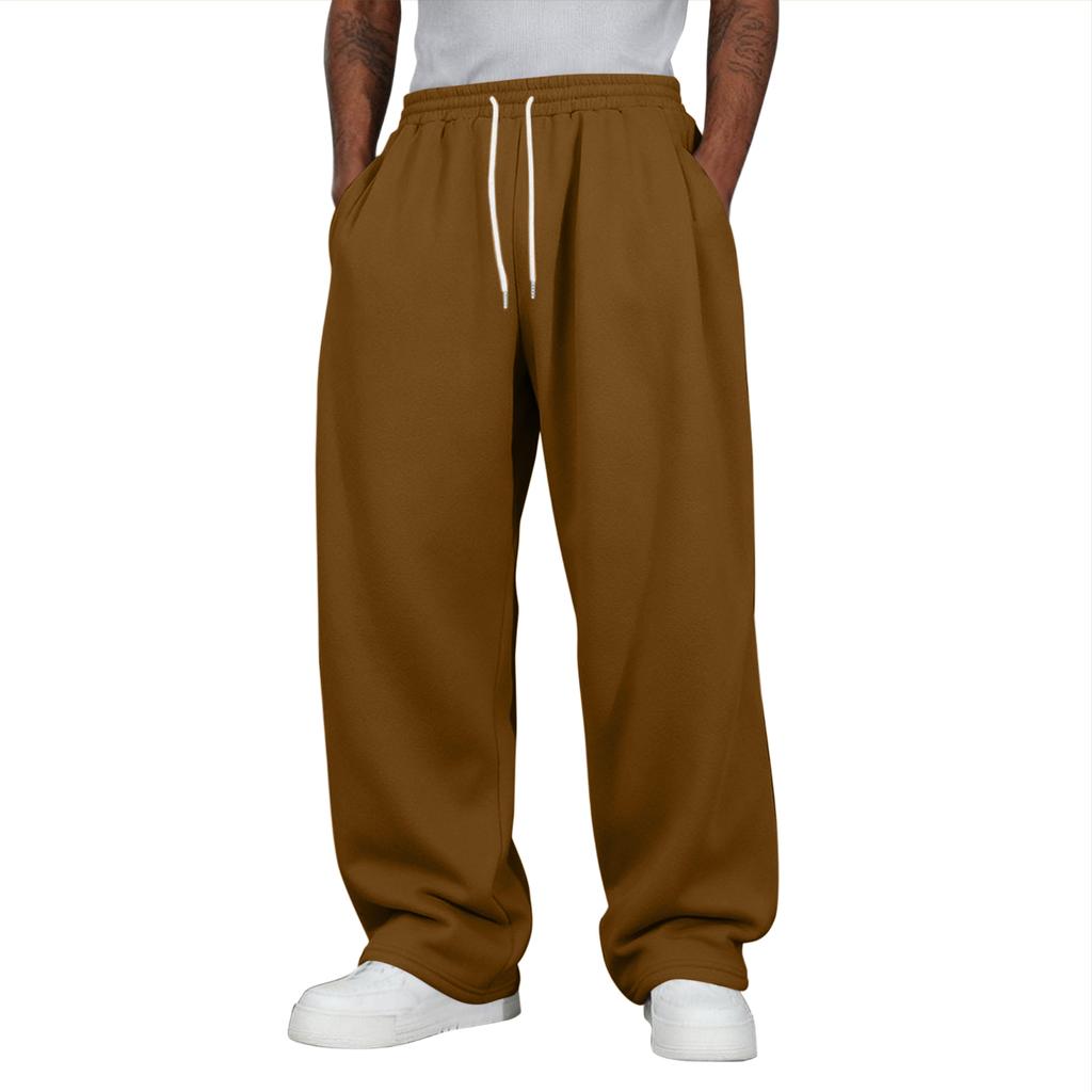 Pantaloni da tuta casual larghi da uomo con elastico in vita e coulisse