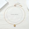 New Chinese-Style Chubby Fu Yuanbao Sand Gold Necklace Female Niche High-End Sense Stacked Collarbone Chain Premium