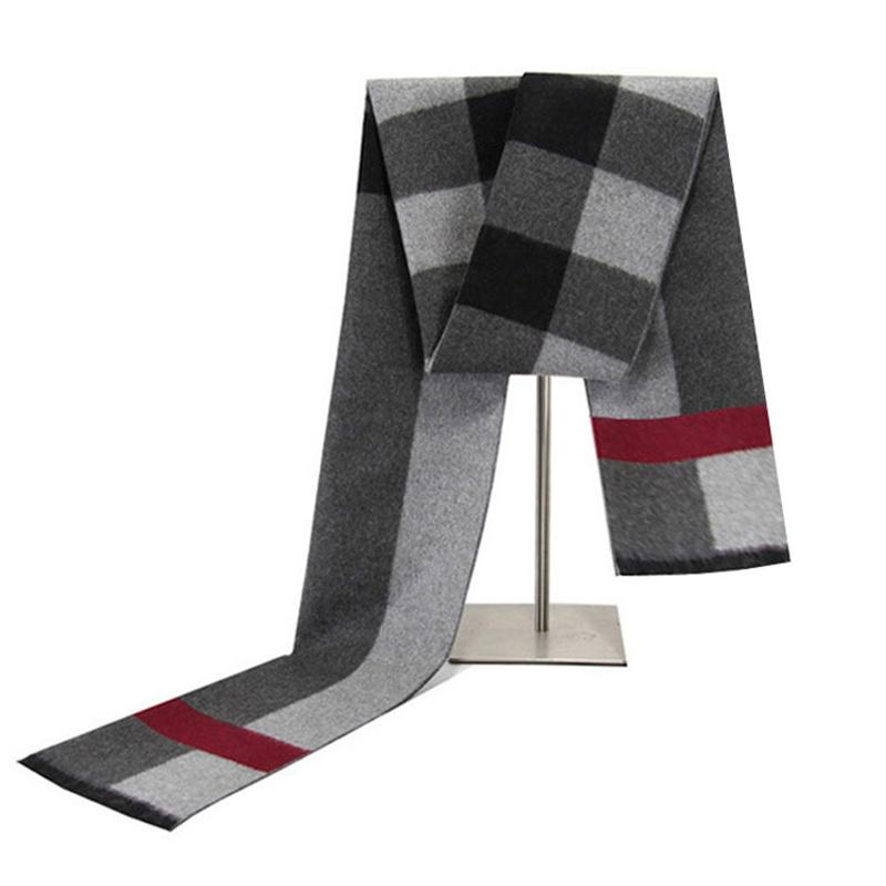 

New Fashion Plaid Men Scarves Autumn Winter Pashmina Thick Warm Cashmere Scarf Men s Business Long Wraps Classic Shawl