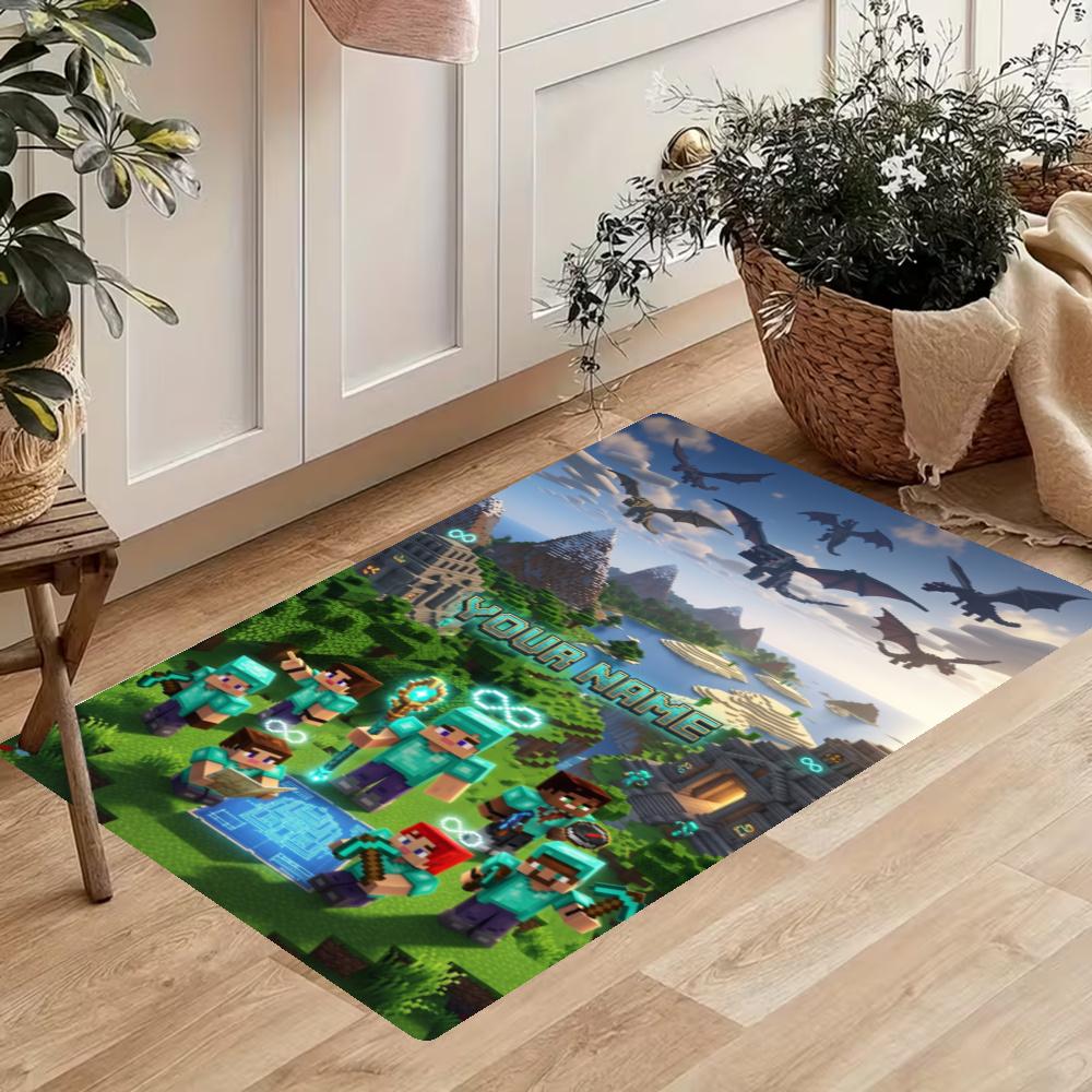 Minecraft Customize Your Name Kitchen Rug Runner Rug Laundry Mat Hallway Entryway The Best Gift Choice