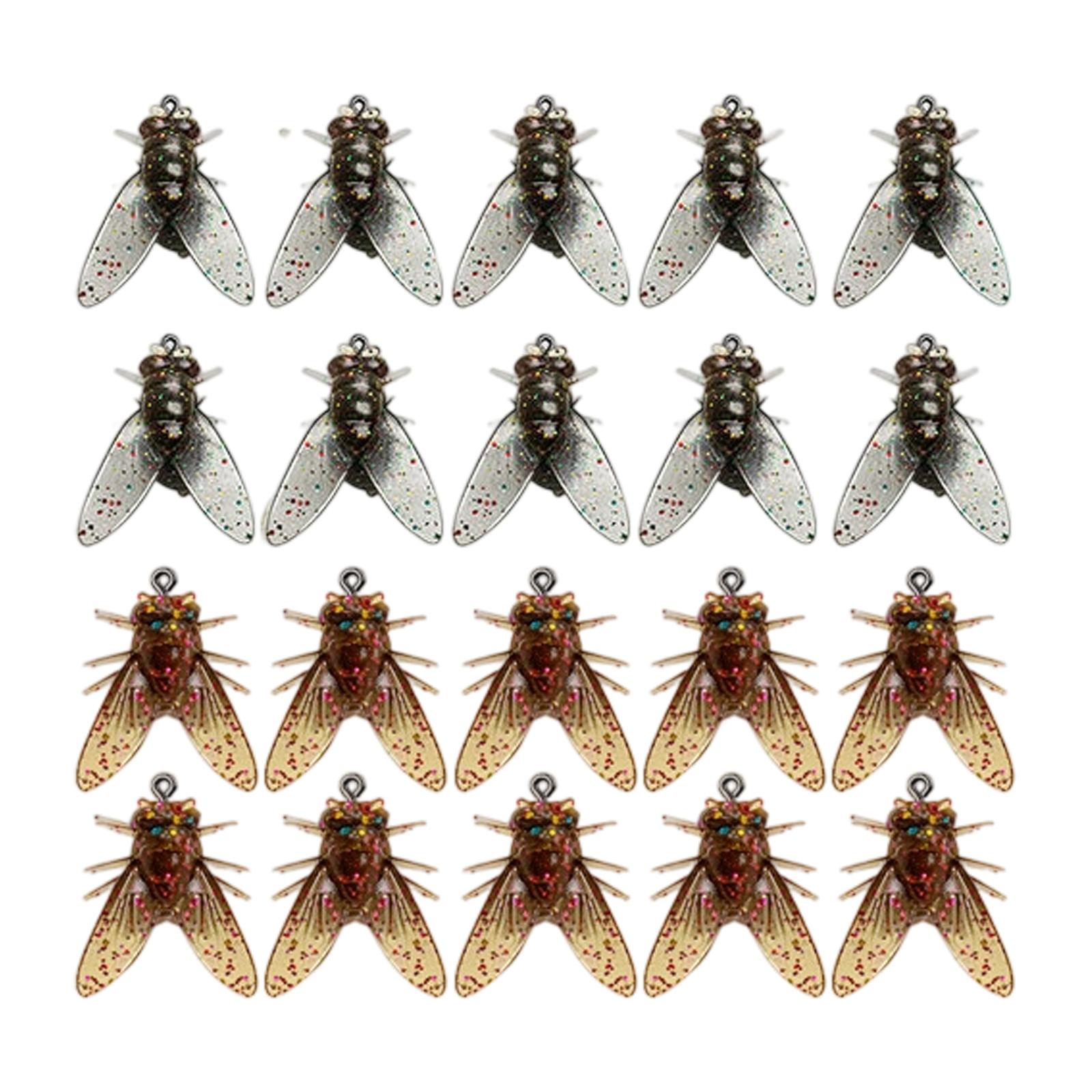 

20Pcs Fly Fishing Baits Trout Jigs Swimbaits Fly Hook Soft Baits Freshwater Fly Spinner Swim Baits Easy to Use