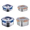 Contenedor de Almacenamiento de Alimentos de Acero Inoxidable de Gran Capacidad a Prueba de Fugas Fiambrera con Asa Recipiente Metálico para el Hogar y la Oficina