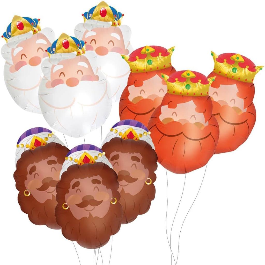 1set Kings Balloons King's Head Crown Aluminum Film Balloon Baby Shower Birthday Party Jesus Decorat King Christmas Gift Globos