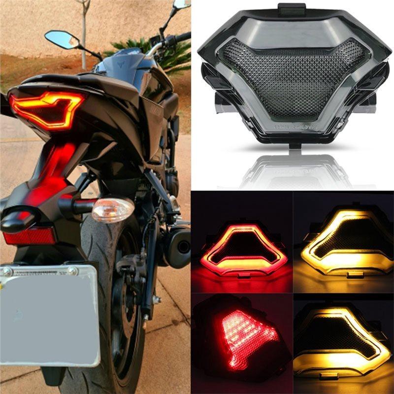Brake Lamp Turn Signal Motorcycle LED Taillight Flowing Design Assembly For R3 R25 Y15ZR MT03/07 LC150 Red Light