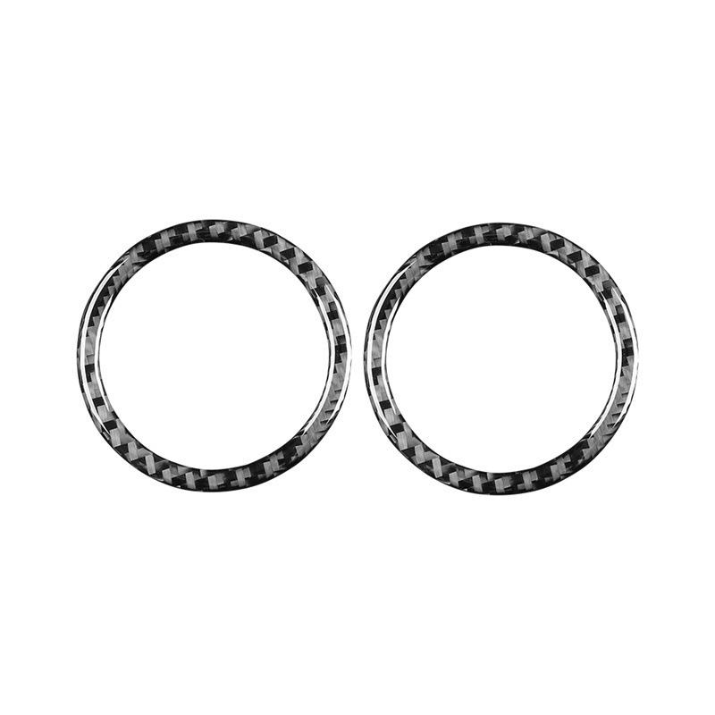 For BMW X5 E53 2000-2006 Carbon Fiber Car Accessories Door Radio Speaker Ring Frame Loudspeaker Trim Cover Decoration Sticker