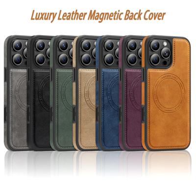 Luxuriöse Handyhülle mit magnetischem Bumper aus Kuhleder für iPhone 17 Air 16 PM 15 Pro Max Samsung S25 S24 S23 Ultra Google Pixel 10 Stoßfeste Schutzhülle