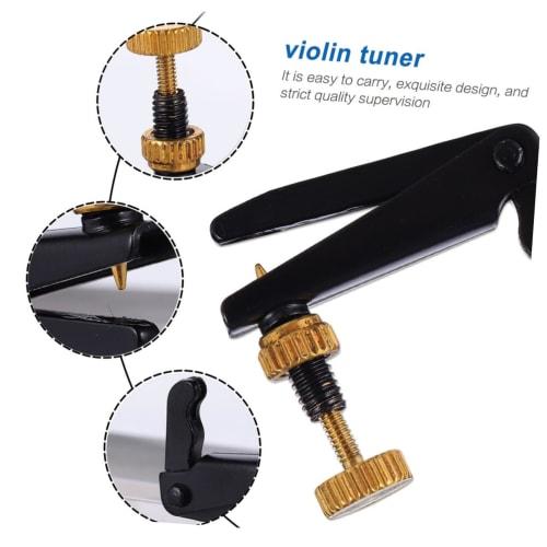STOBOK 4-Piece Violin Tuner, String Adjuster, Metal Tuner with High-Precision Screws for Easy Adjustment, Anti-Slip Design