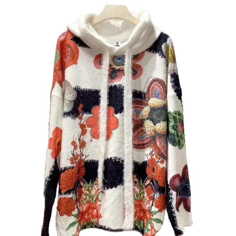 European-Style Elegant Plus-Size Round-Neck Long-Sleeve Knit Sweater - Trendy, Versatile, and Fashionable Design