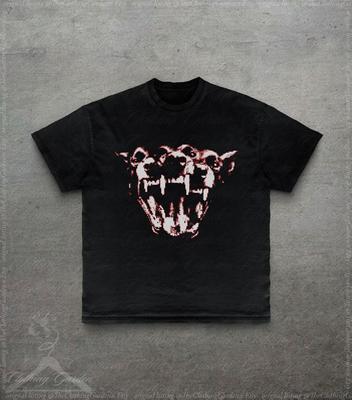 Grunge Dog Graphic Tee, Y2K Gothic Horror T-Shirt for Men Women, Vintage Style 2000s Grunge Clothing, Edgy Alt Streetwear Gift