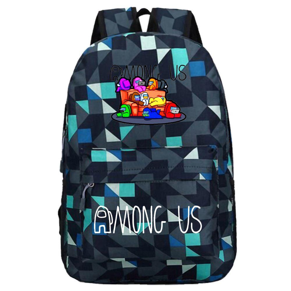 Stylish Among Us Backpack With Starry Background Perfect For Boys And Girls