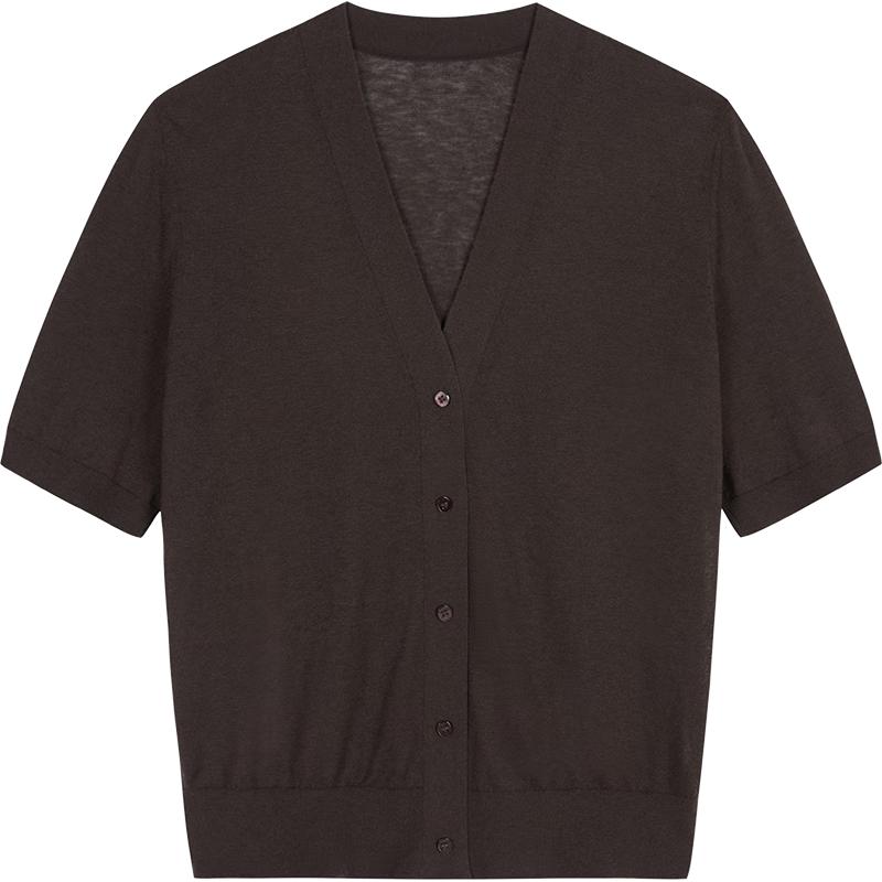 

JNBY Women s Short Sleeve V-Neck Knit Cardigan S