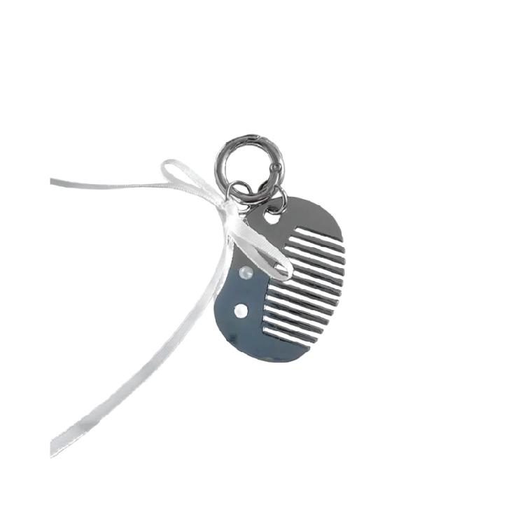 Stylish Bowknot Comb Pendant Keychain for Travel Accessorizing Fashionable Keyring Accessories Bag Charm белый