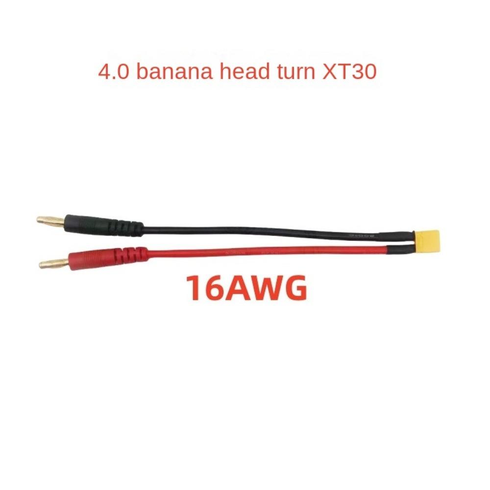 Durable XT30 XT60 XT90 T Plug Charge Lead to 4.0mm Banana Plugs 15cm Charge Cable 14AWG Rubber Adapter Cables for Lipo Battery