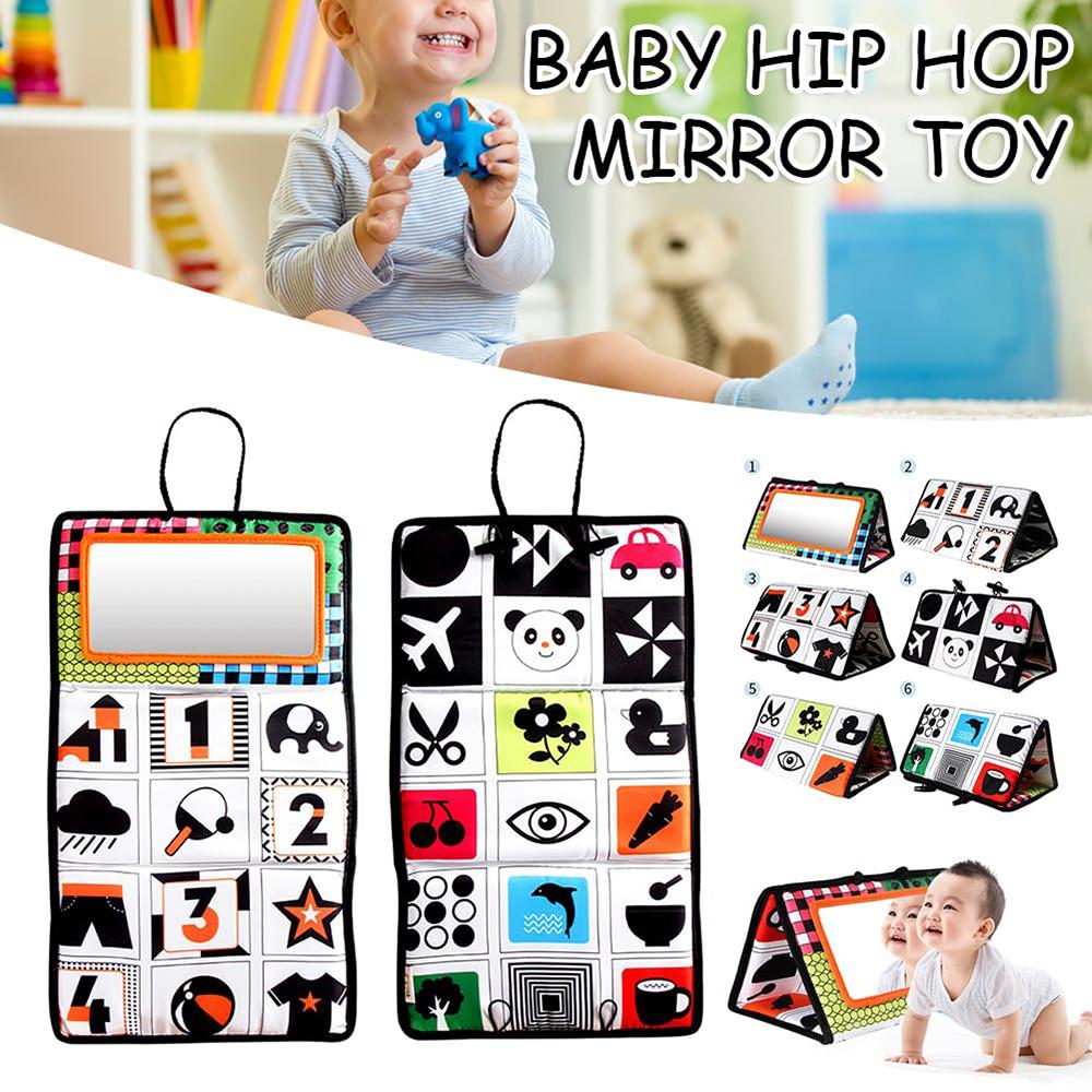 Non-Toxic Black And White Newborn Mirror Toys Baby Tummy Time For Babies Montessori Development Crawl High Contrast Activity Sensory Toy
