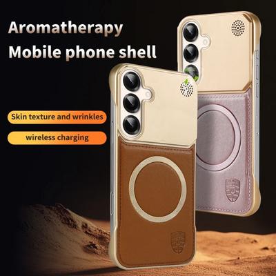 Θήκη Τηλεφώνου Μαγνητική Ασύρματης Φόρτισης, Πολυτελής, Επιχειρηματική, Μαύρη, Χωρίς Πλαίσιο, Δερμάτινη, για Samsung Galaxy S25 S24 S23 S22 Plus Ultra