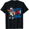 Red White And Feral Hot Dog Raccoon 4th Of July Trash Panda Men Women T-Shirt