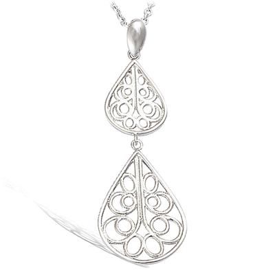 [L1297] - Silver Pendant 'Carmen' Silver (rhodium-plated) - 32x14 Mm