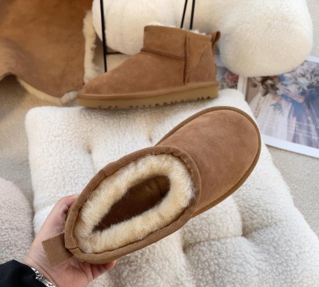 Zhou Dongyu Mini Lammfell Schneestiefel: Warm, Dicke Wolle, Rutschfest, Winterstil für Paare