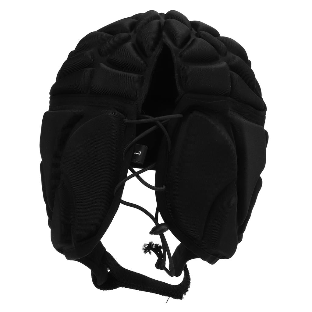 EVA Shockproof Football Helmet with Velvet Liner Adjustable Rope Football Headgear for AdultBlack