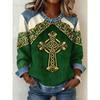 Autumn Fashionable Comfortable Casual Versatile Loose Women's Multi Color Printed Round Neck Long Sleeved T-Shirts