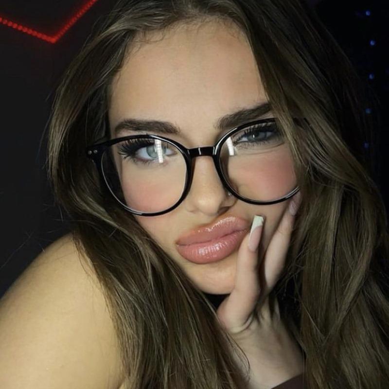 Fashion Anti Blue Light Round Eyewear Women Men Oversized Optical Frame Eye Protection Eyeglasses Office Computer Goggles