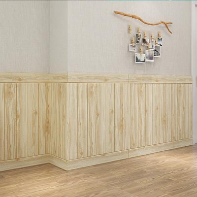 Selbstklebender Dekorativer Wasserdichter Aufkleber Holzmaserung Weiche Packung 3D Wandaufkleber Wandsockel Antifouling Tapete