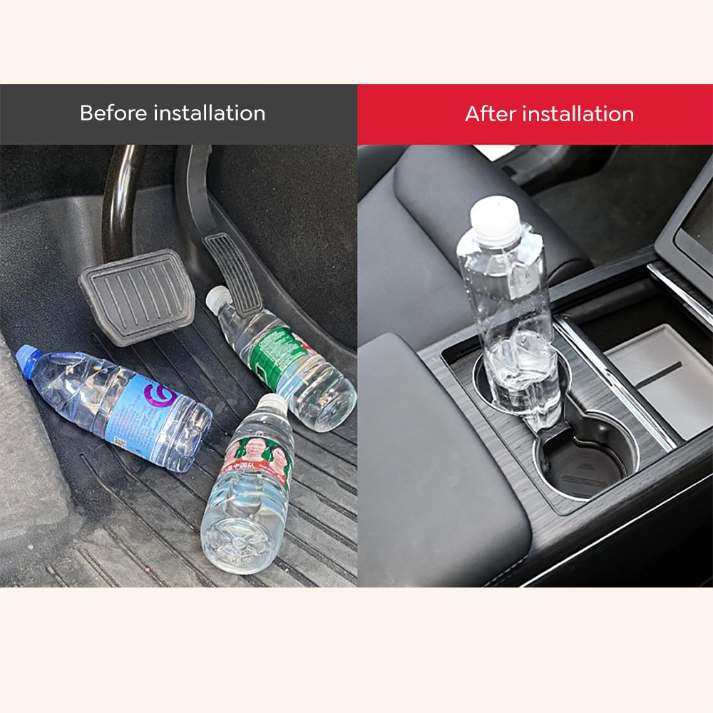 TESY Water Cup Holder Mat For Tesla Model YL Y Juniper Launch Model 3 Highland Coasters Slots Non-Slip Waterproof