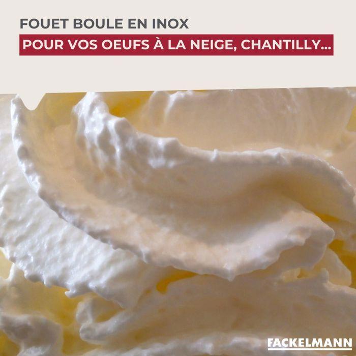 Fouet boule - inox - 26,5 cm - gain de temps - idéal pour blancs en neige - évite les grumeaux