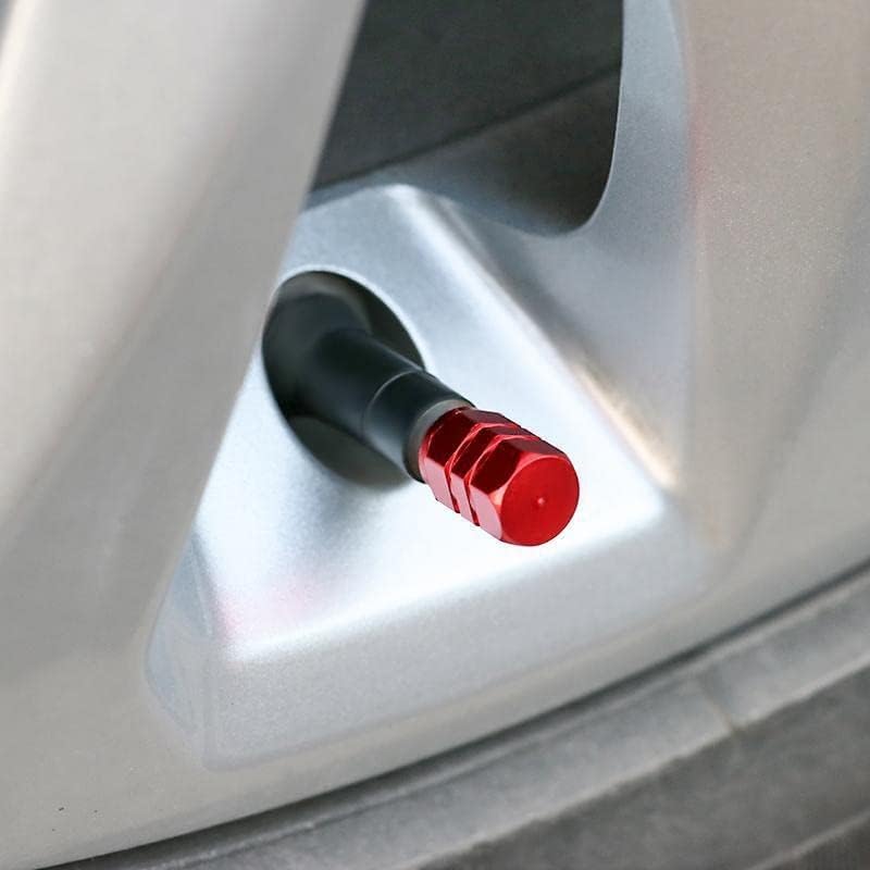 4pcs Black Tire Air Valve Cap Tire Stem Valve Cap Wheel Valve Cover Aluminum