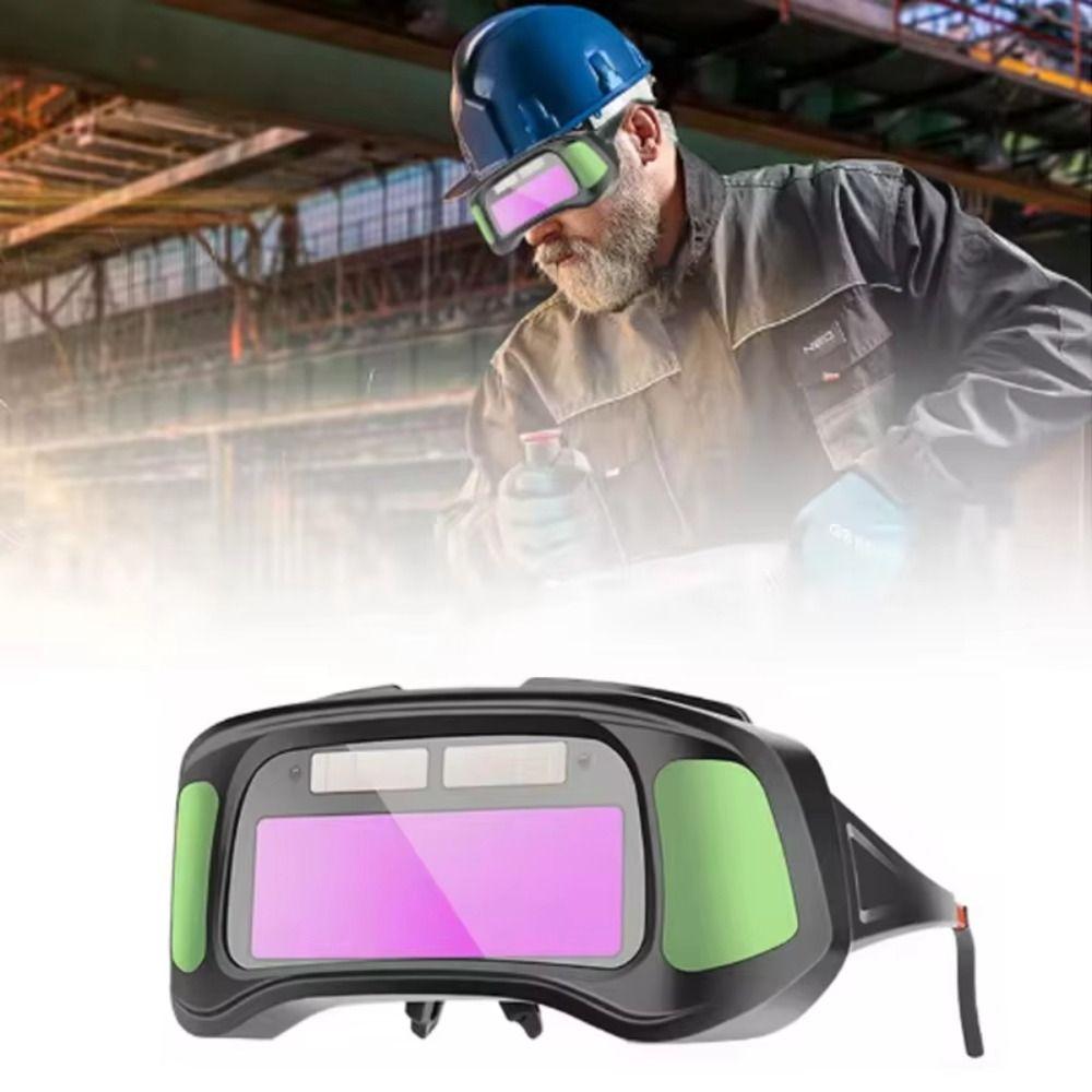 Headworn Automatic Dimming Welding Glasses Anti-glare Dimming Soldering Glasses Eye Protection Solar power Solder Lenses Welder