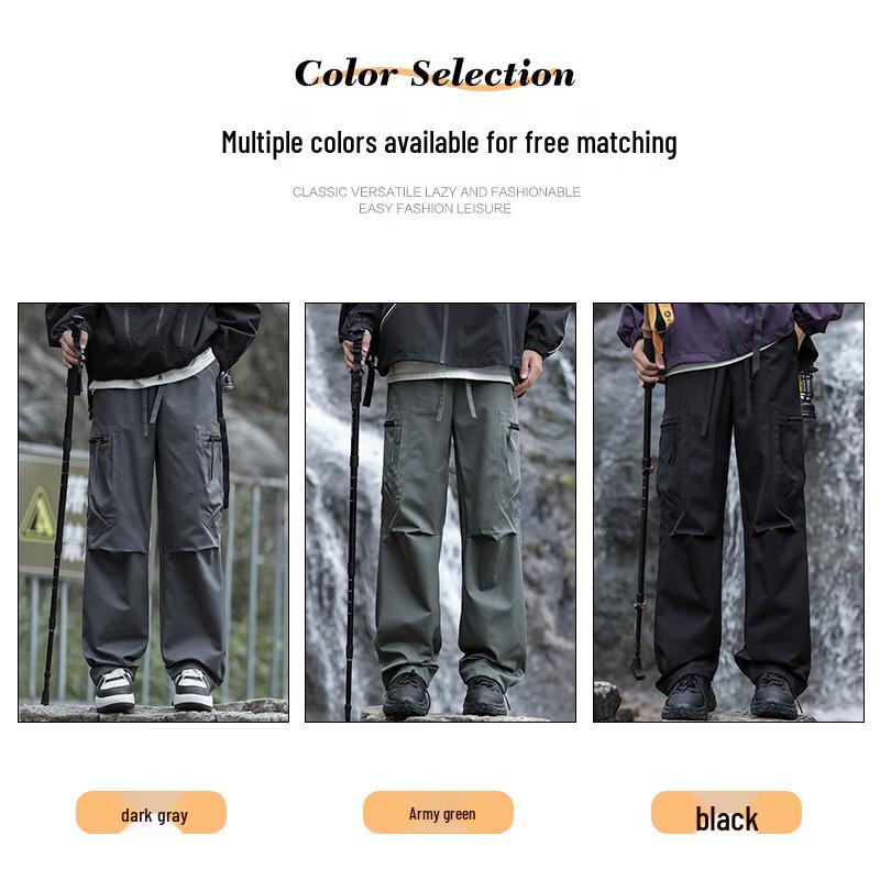 Jeanswest Men's Casual Straight-Leg Techwear Pants