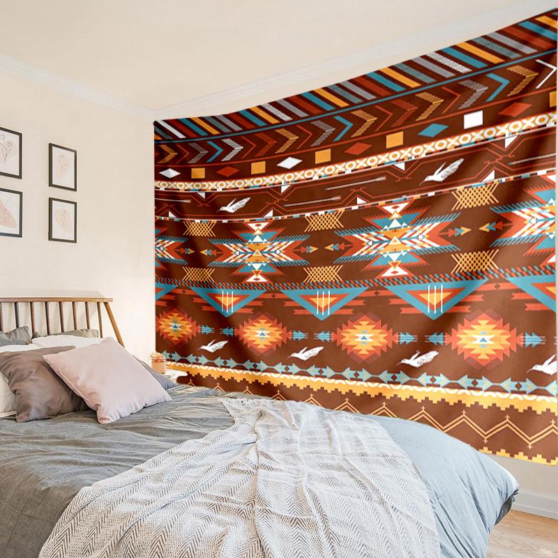Native American Muster Wandteppich, Einzigartiges Design Wandteppich, Wanddekoration für Schlafzimmer, Wohnzimmer, Spielzimmer, Herzliche Fan-Feiertagsgeschenke