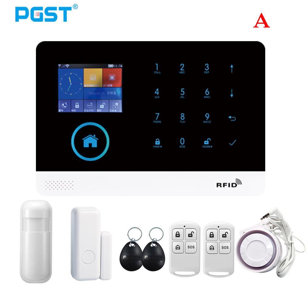 

PGST 103 2,4-дюймовый экран WIFI GSM домашняя система безопасности Bulgar 433 МГц APP Control RFID-карта с PIR-детектором движения датчик двери