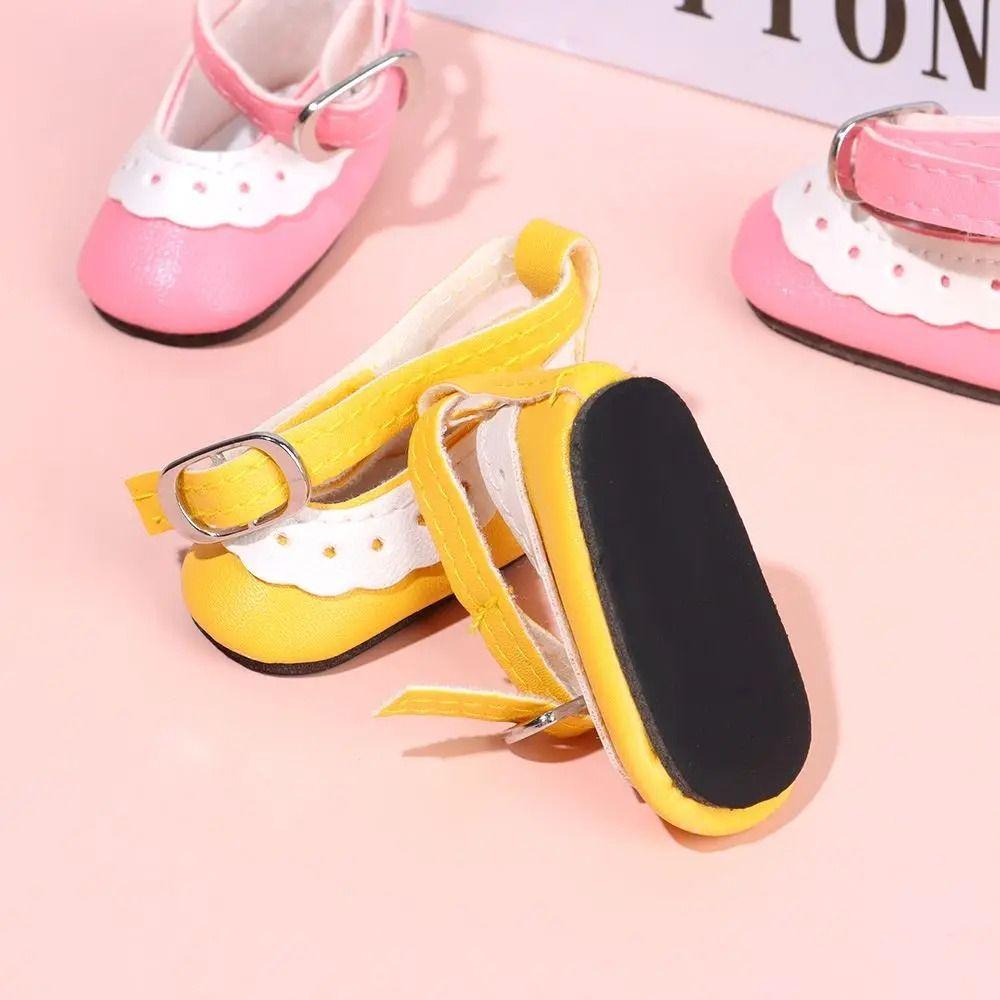 DIY Bright Leather Shoes 4.5cm Length 1/6 Scale Mini Sneakers  BJD Doll Shoes