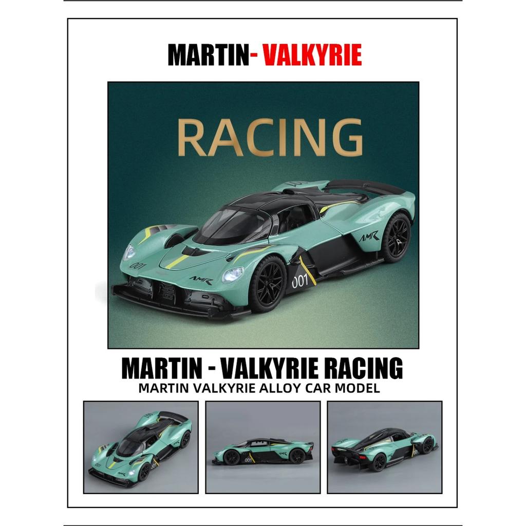 1/32 Scale Aston Martin Valkyrie AMR 001 Super Sports Car Alloy Diecast Metal Model Car Sound & Light Collecting Hobbies Birthday Gift