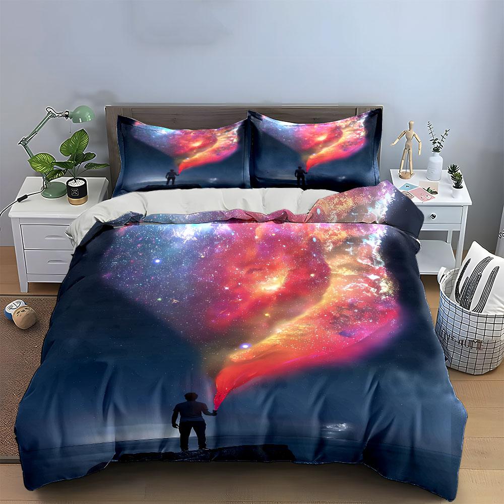 Galaxy Art Set Home Decor Soft Comfortable Duvet Cover Bedding Set Included 1*Duvet Cover & 2*Pillowcases, Gift