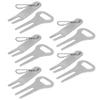ZineAlloy Golf Divot Fork Repairing Tool with Beads String Round Head and Bend Head