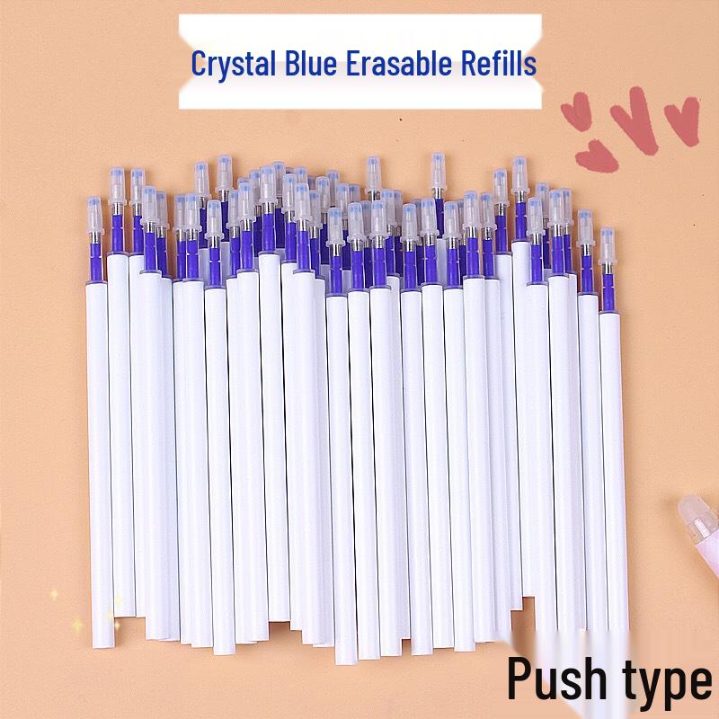 Moresable Druckkugelschreiber-Minen, Radierbar, Drucktyp, Kristallblau & Karbonschwarz, 20/50er-Packs für Schüler